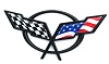 1997-2004 C5 Corvette 3D Domed Emblem Inserts- American Flag