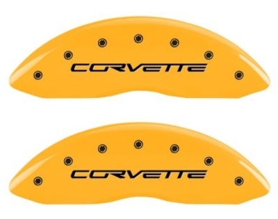 C6 Corvette Caliper Covers with Yellow Powder Coat (Base Model)