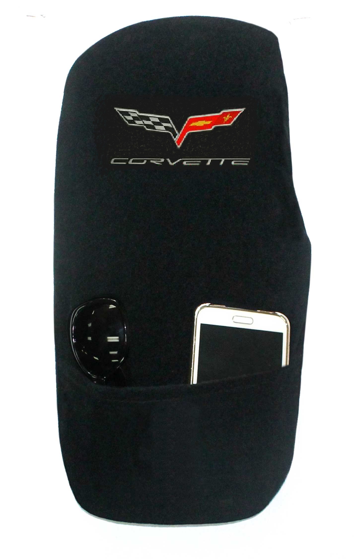 C6 Corvette Embroidered Emblem Center Console Cover