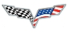 C6 Corvette USA American Flag Emblem Inserts
