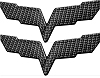 C6 Corvette Hydrocarbon Fiber Crossed Flags Emblems