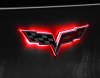 C6 Corvette Illuminated Lighted Crossed flag Emblem	