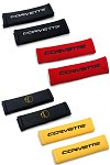 C6 Corvette Seat Belt Shoulder Pads With Embroidered Logo