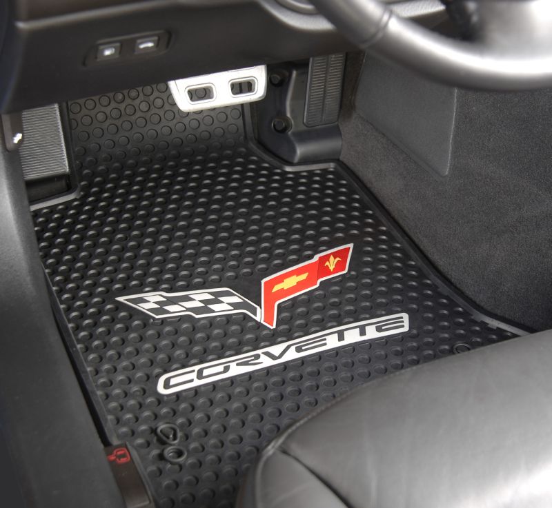 C6 Corvette Lloyd Signature Rubber Floor Mats w/C6 Logo