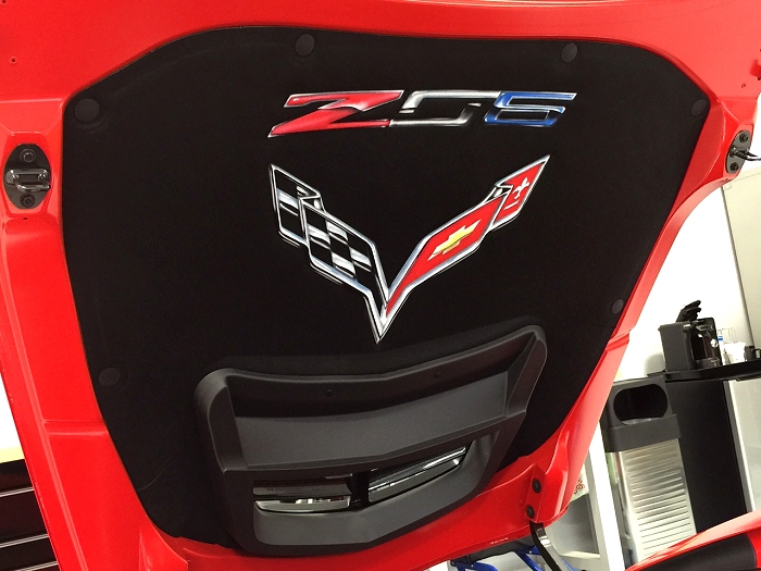 Red/White/Blue C7 Z06 Corvette Stingray Premium AirBrushed Hood Liner.