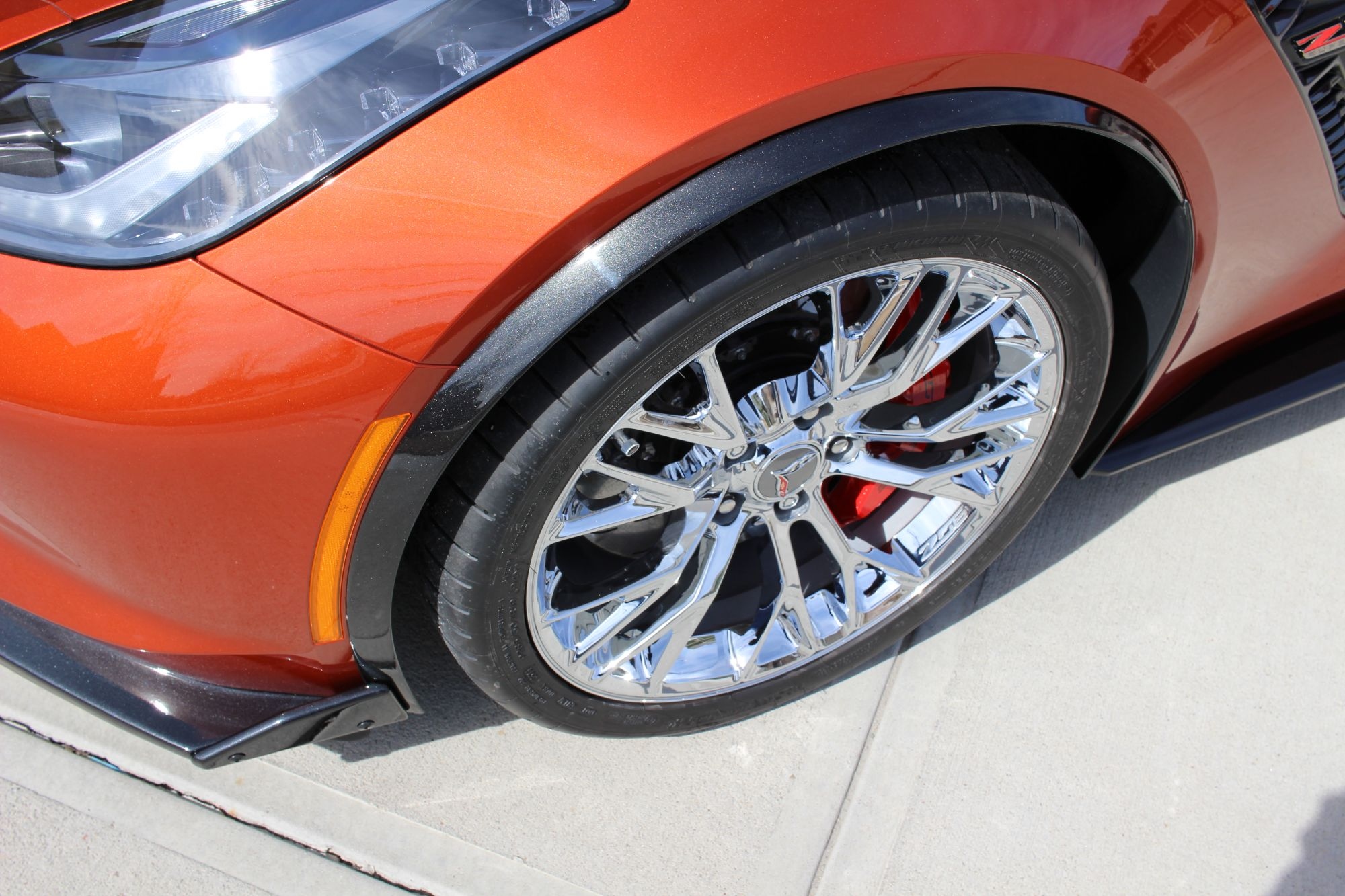 C7 Corvette Z06 Painted Wheel Opening Moldings Spats Set