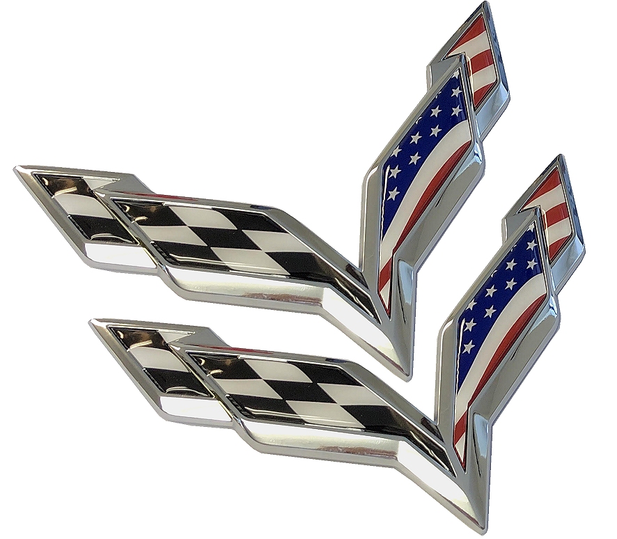 C7 Corvette USA American Flag Emblem Inserts. 