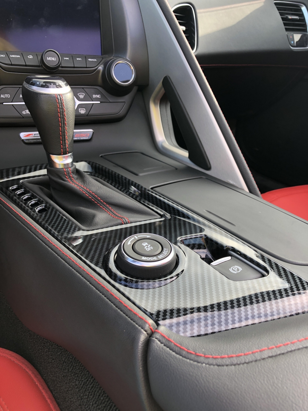 C7 Corvette Carbon Fiber Look Gear Shift Bezel Overlay