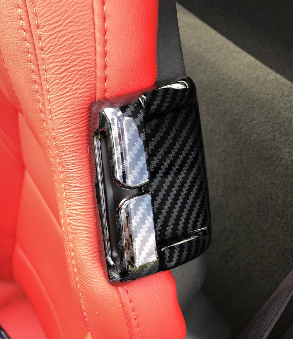 C7 Corvette Carbon Fiber Look Seat Belt Retainer Bezels Overlays