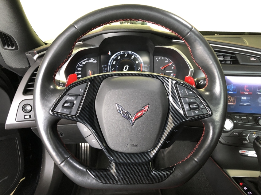 C7 Corvette Carbon Fiber Upper Steering Wheel Bezel Overlay