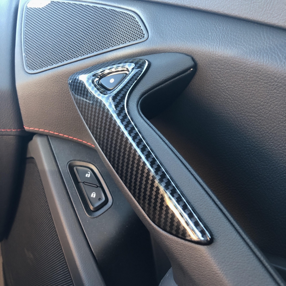 C7 Corvette Carbon Fiber Door Open Release Button Overlays - RPIDesigns.com