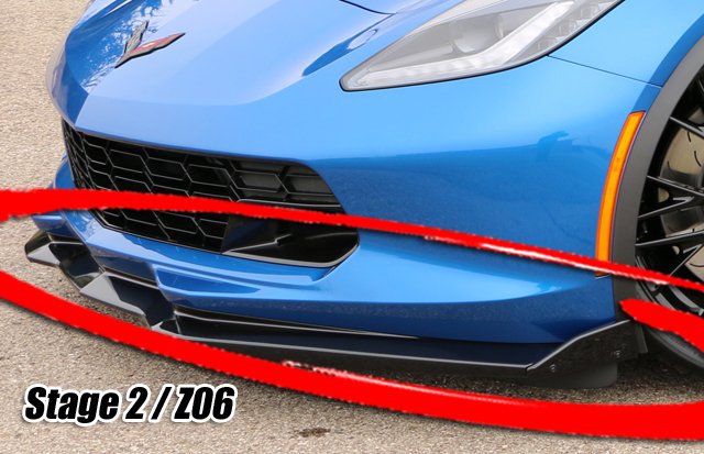 C7 Corvette Z06/Grand Sport Stage 2 or 3 ProTEKt Custom Fit Front Bumper Skid Plates (Small Winglets)