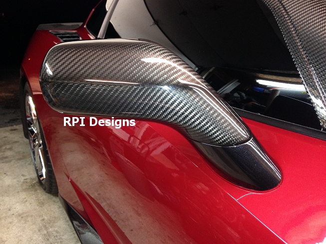 C7 Corvette Stingray Real Carbon Fiber Side View Mirror Housings- set