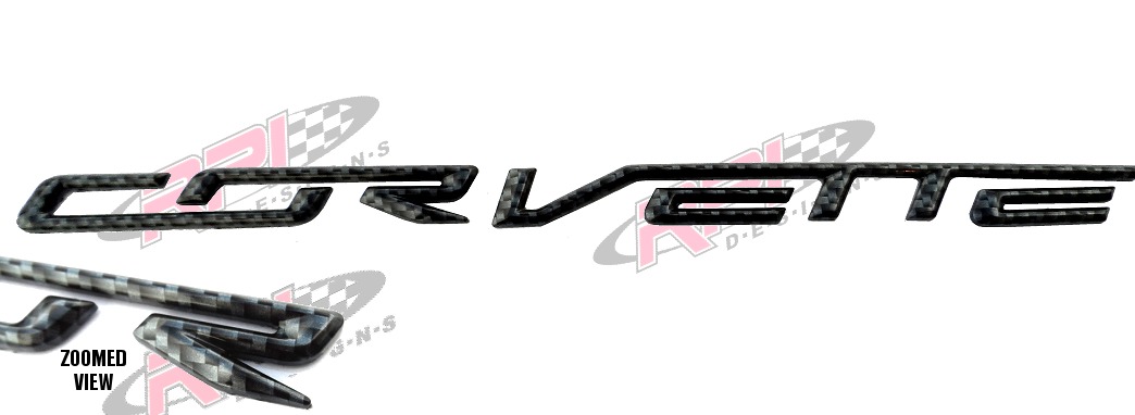 C7 Corvette Rear Bumper Letters - Carbon Fiber