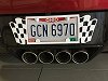 C6 Corvette Painted License Plate Frame Flag Design