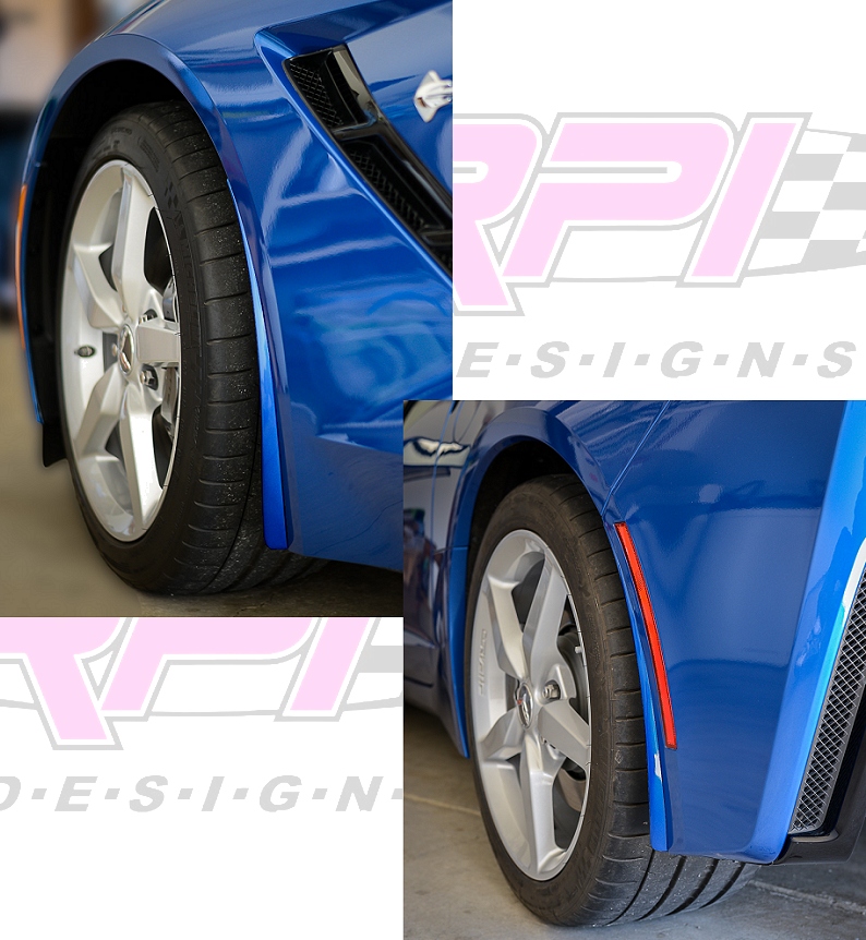 C7 Corvette Stingray and C7 Z06 Painted Body Color Splash Guards Kit