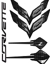 C7 Corvette Hydro Carbon Fiber Emblems Package