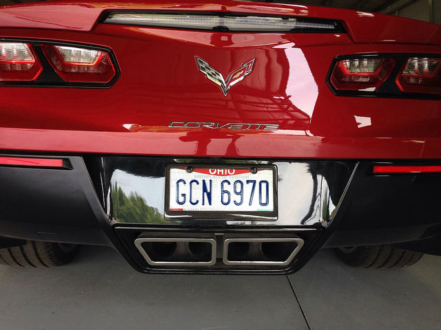 C6 Carbon fiber license plate frame