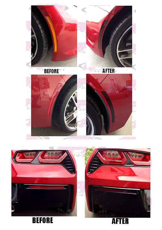 C7 Corvette Side Marker + Reflectors Blackout Kit