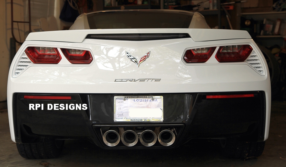 c7 Corvette painted tail light louvers installed rear view