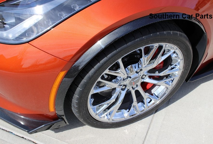 C7 Corvette Z06 Carbon Fiber Wheel Opening Moldings Trim Spats