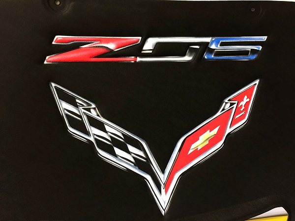 Red/White/Blue C7 Z06 Corvette Stingray Premium AirBrushed Hood Liner. 