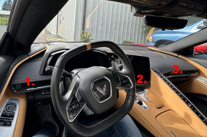 C8 Corvette Carbon Fiber Dash/Infotainment Trim Overlays