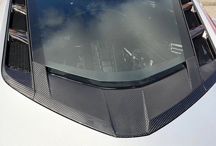 2020-2025 C8 Corvette High Gloss Carbon Fiber Rear Windshield Surround Replacement - 3pc Set