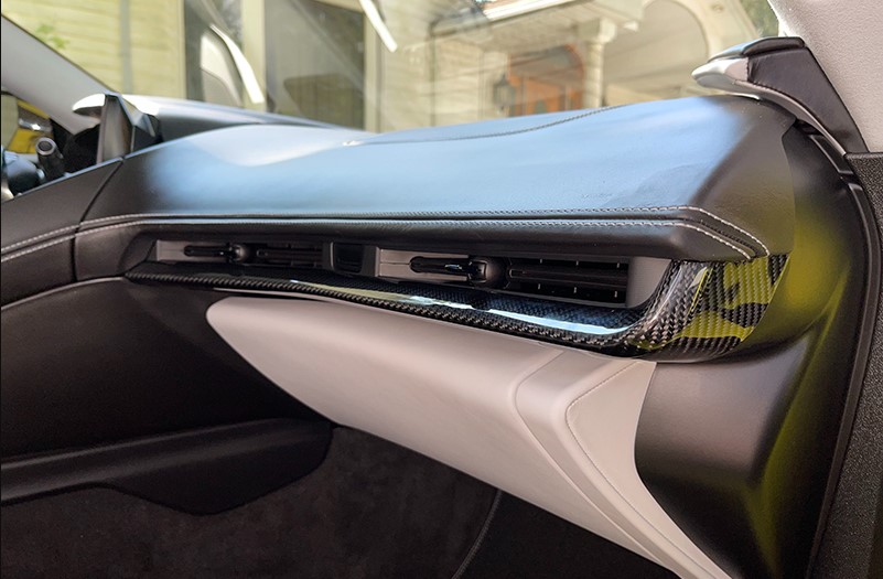 2020-2025  C8 Corvette High Gloss Carbon Fiber Right Side Dash Trim Overlay