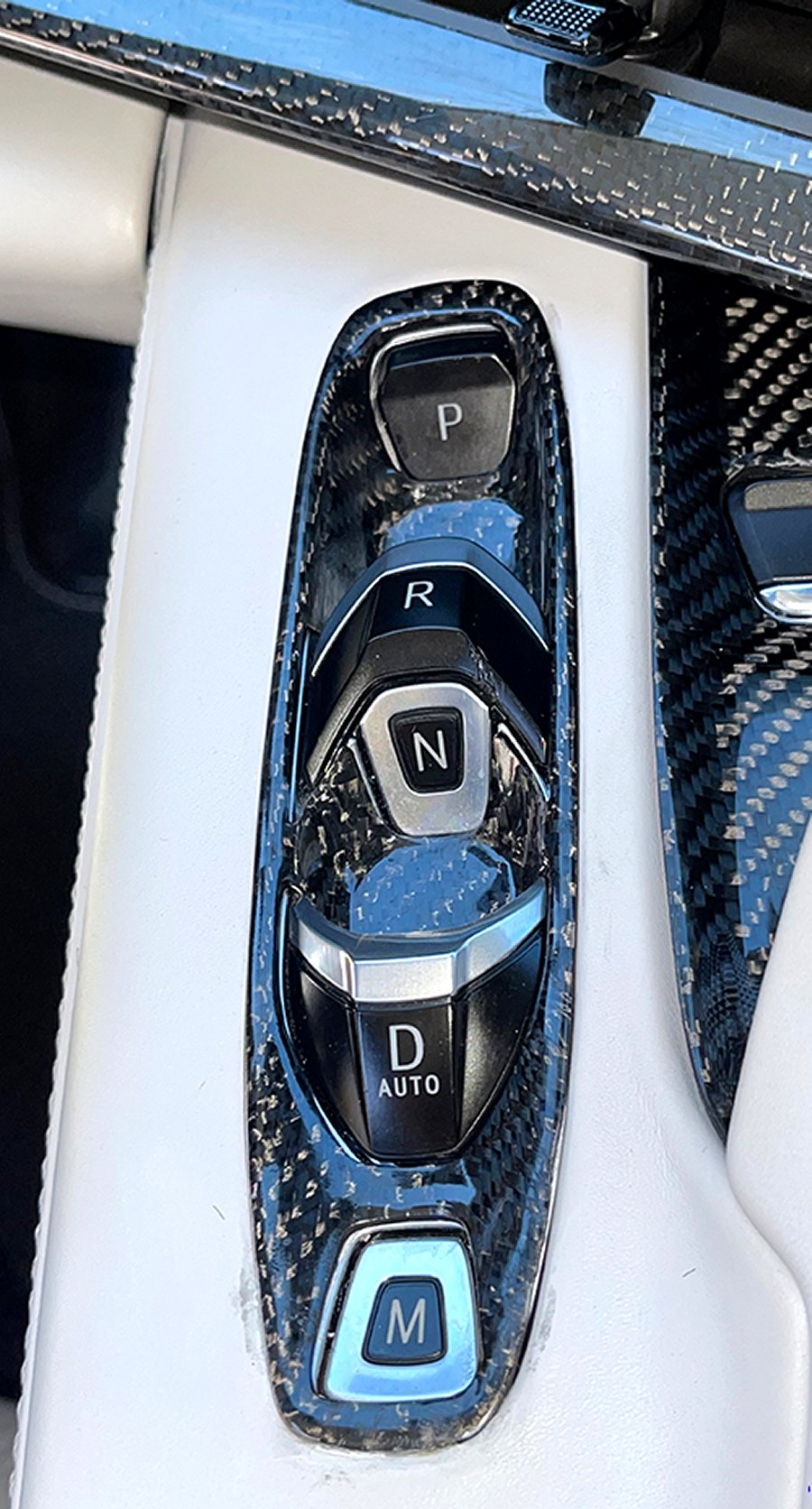 2020-2025 C8 Corvette High Gloss Carbon Fiber Electronic Transmission Shift Control Bezel Overlay