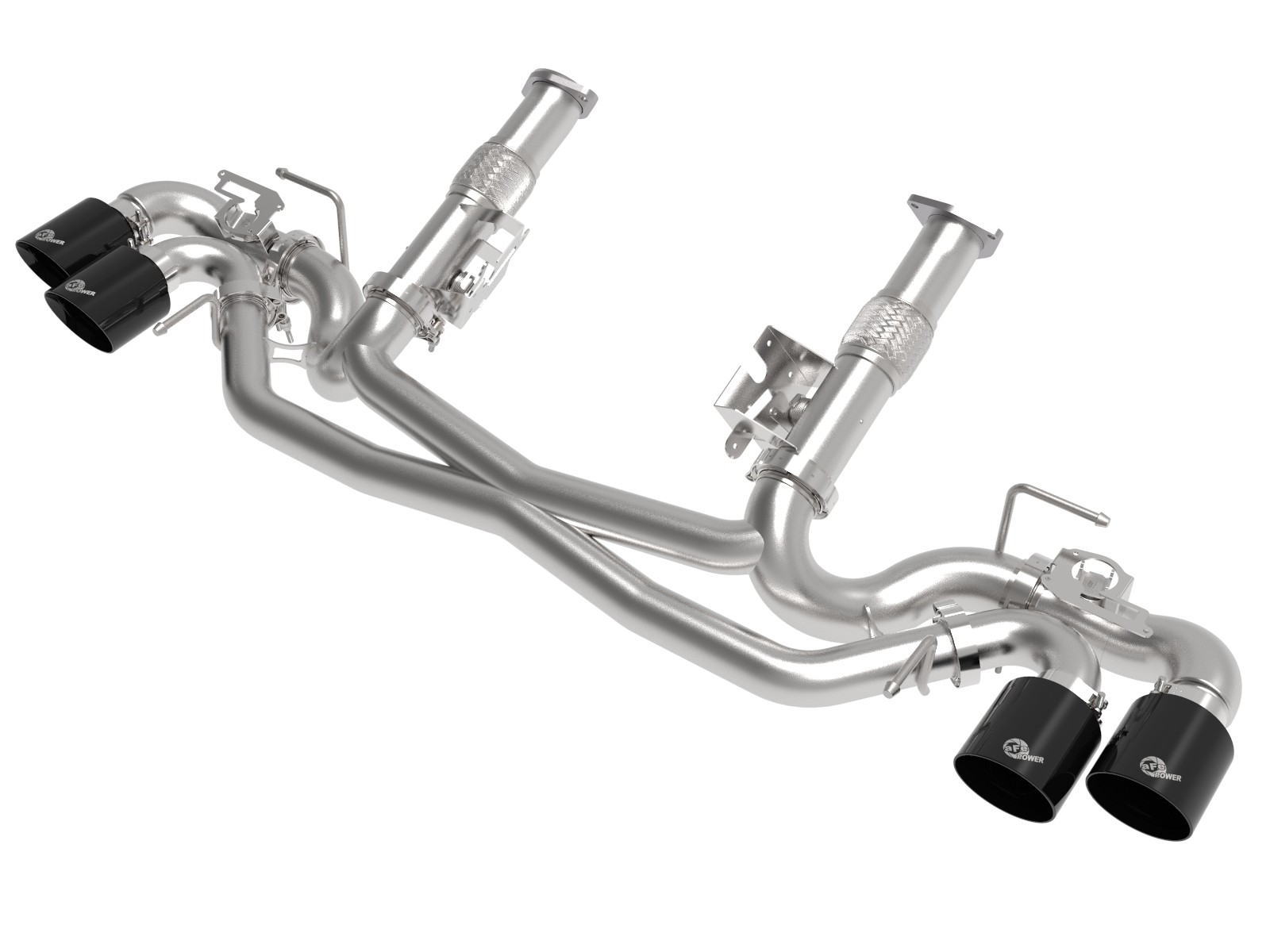 C8 Corvette AFe MACH Force-Xp Cat-Back Exhaust w/o Muffler Black Tips (w/ NPP)