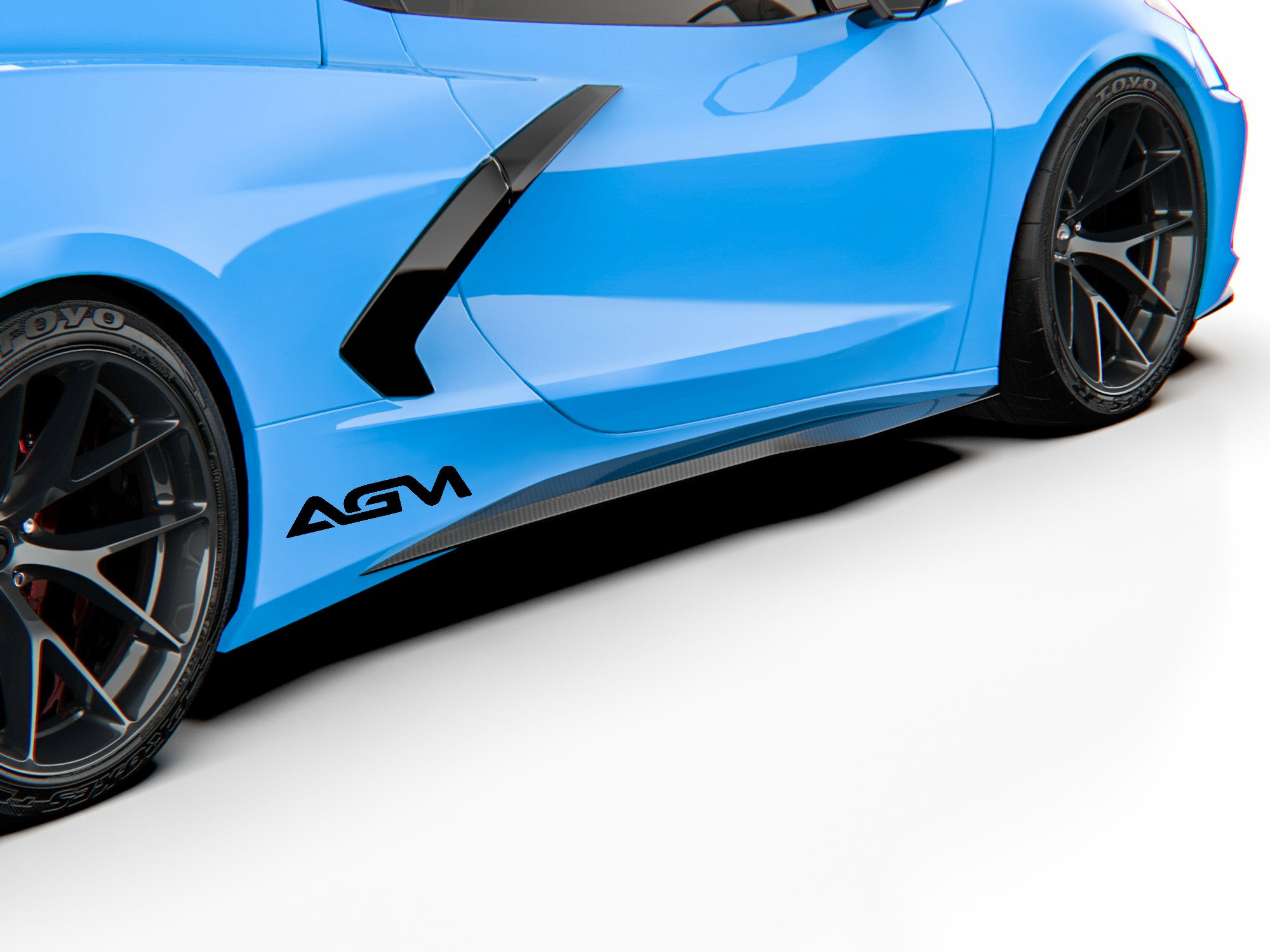 2020-2025 C8 Corvette Carbon Fiber Z06 Style Side Skirts
