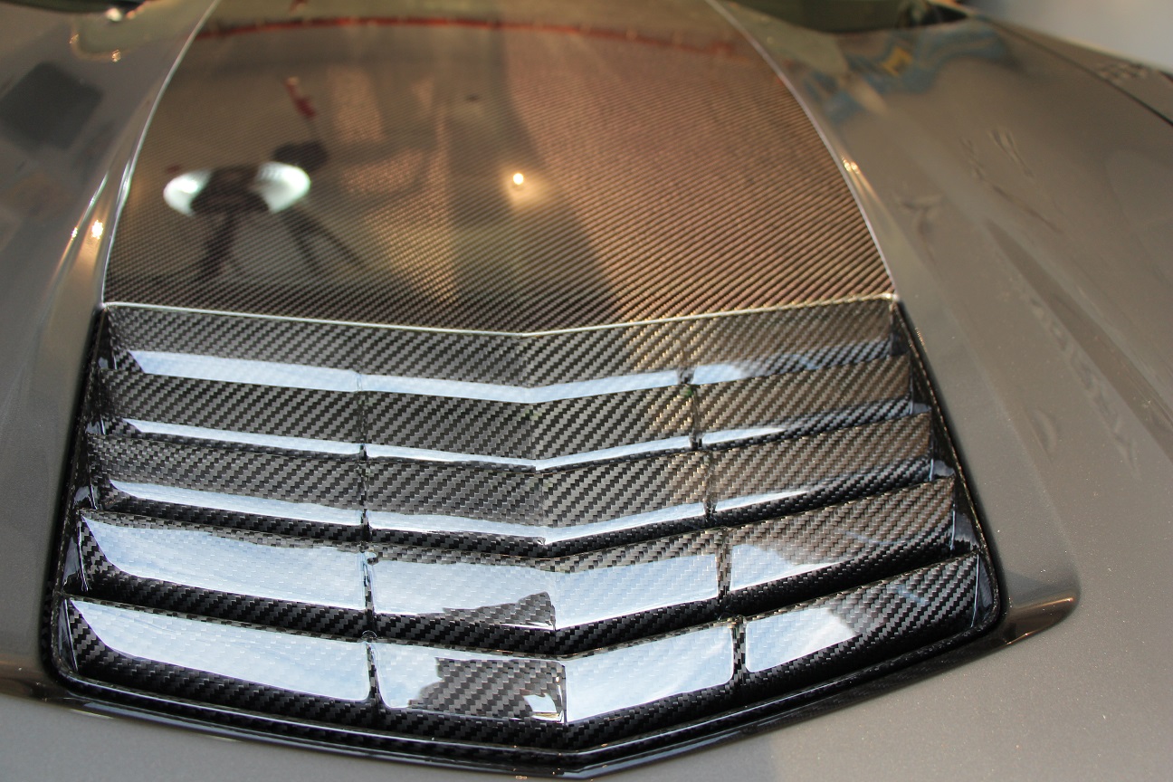 C7 Corvette Carbon Fiber Hood Vent - Matching Weave Pattern.