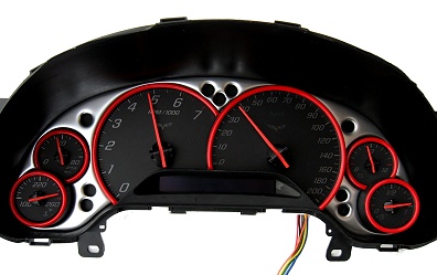 C6 Corvette Painted Dash Gauge Bezels Rings