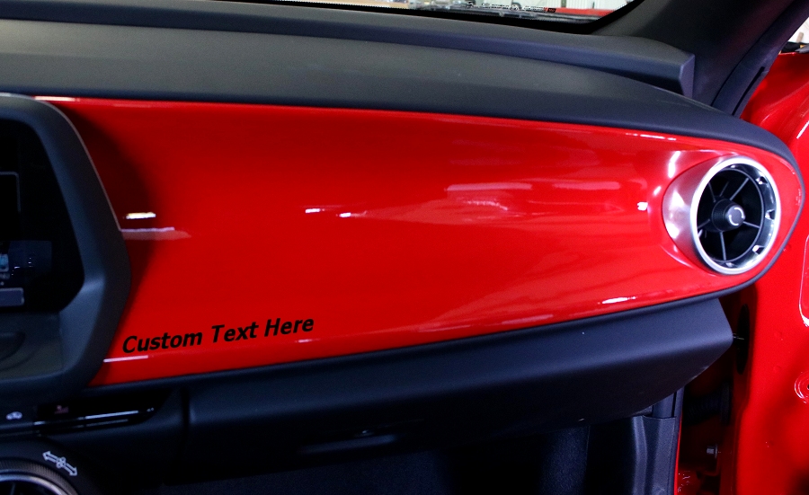 Custom Text option for 6th Gen Camaro painted dash overlay