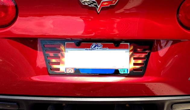 C6 Corvette License Plate Frame True Fire Flames