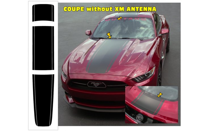 2015- 2017 Mustang Triple Over the Car Stripes For Coupe