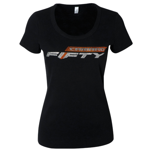 2016-2017 Camaro FIFTY Logo Ladies Rhinestone Black T-Shirt