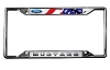 2015-2019 Ford Mustang License Plate Frame - Chrome Flags
