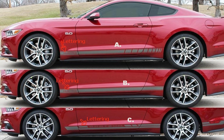 2015-2017 Ford Mustang Rocker Stripe Decal Kit