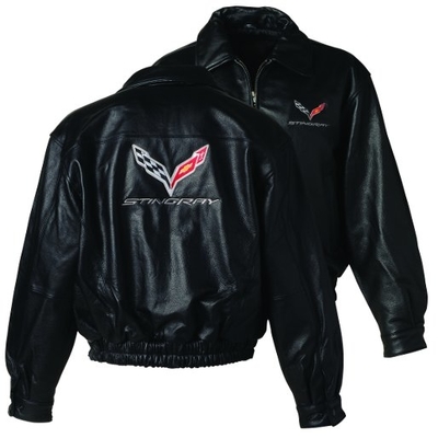 C7 Corvette Stingray Men's Leather Bomber Jacket