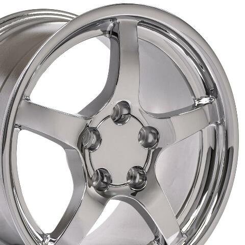 18" Replica Wheel CV05 Fits Corvette - C5 Rim 18x9.5 Deep Dish Chrome Wheel