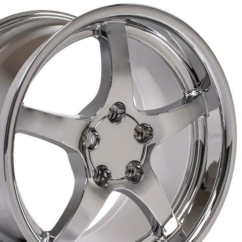18" Replica Wheel CV05 Fits Corvette - C5 Rim 18x10.5 Deep Dish Chrome Wheel
