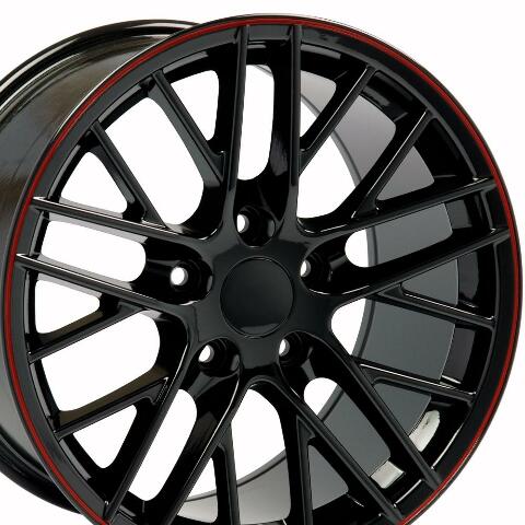 17" Replica Wheel CV08A Fits Corvette - C6 ZR1 Rim 17x9.5 Redline Wheel