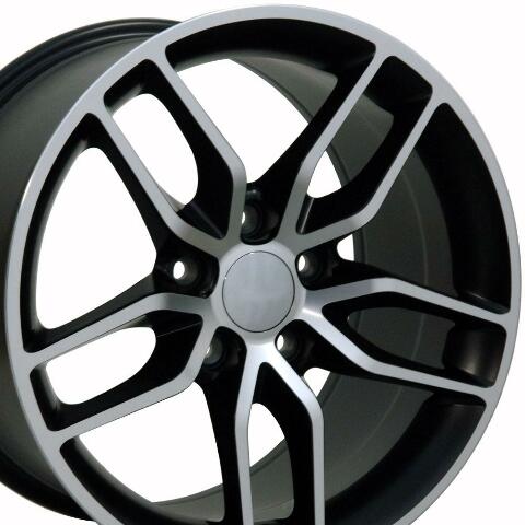 18" Replica Wheel CV18A - C7 Corvette Rim 18x10.5 Satin Mach'd Wheel