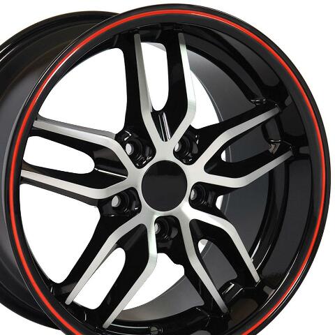 17" Replica Wheel CV18A Fits 2014-2019 C7 Corvette Rim 17x9.5 DD Mach'd Redline Wheel