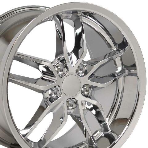 18" Replica Wheel CV18A Fits 2014-2019 C7 Corvette Rim 18x10.5 DD Chrome Wheel