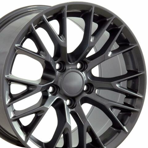 17" Replica Wheel CV22 Fits Corvette - C7 Z06 Rim 17x9.5 Gunmetal Wheel