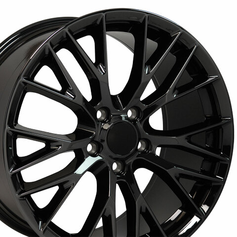 19" Replica Wheel CV22 Fits Corvette - C7 Z06 Rim 19x10 Black Chrome Wheel