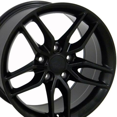 17" Replica Wheel CV27A Fits Corvette - C7 Stingray Rim 17x9.5 Black Wheel